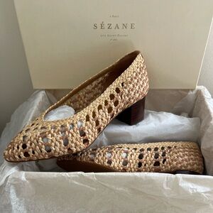Sezane Anya High Heels Braided Natural - Size 6,5